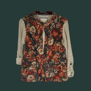 ANTHROPOLOGIE FLORAL ZIP UP JACKET